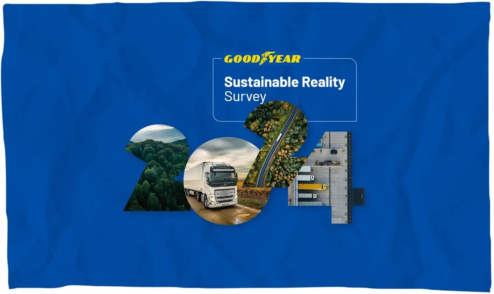 Goodyear's Sustainability Survey blue poster image