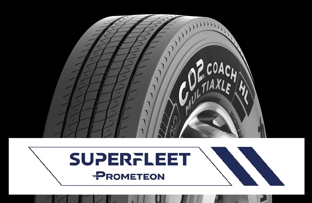 Prometeon C02 tyre and SuperFleet Logo underneath