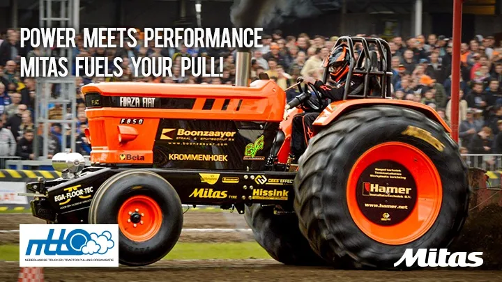 Orange tractor at the NTTO tractor pull