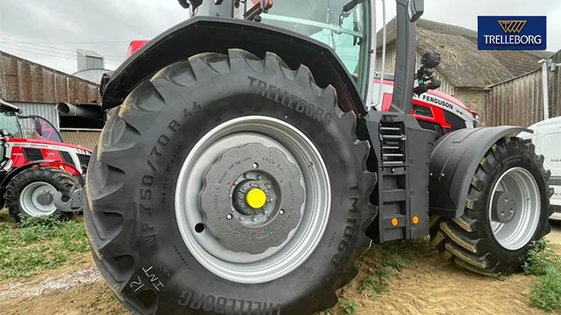Tractor with Trellborg Tires on